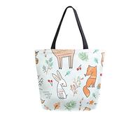 DJNGN Borsa tote in tela con coniglio alce cervo casual per lo shopping viaggio riutilizzabili
