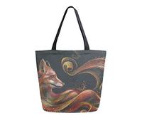DJNGN Borsa tote in tela Fantastic Fox In Dark casual per lo shopping viaggio riutilizzabili