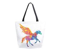 DJNGN Borsa tote in tela per cavallo Splash casual per lo shopping viaggio riutilizzabili