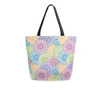 DJNGN Borsa tote in tela rotonda floreale Roma Borse per la spesa riutilizzabili Borsa da trasporto con manici