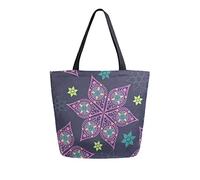 DJNGN Borsa tote in tela viola floreale Roma Borse per la spesa riutilizzabili Borsa da trasporto con manici
