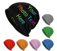 DJNGN Cappelli Personalizzati Cappelli Personalizzati Cappello a Maglia Cappello a Cranio Cappello Caldo Invernale Personalizzato con Foto Testo Nome Logo Cappello a Maglia per Uomini e Donne