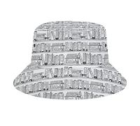 DJNGN Cappello da Pescatore da Viaggio in Bianco e Nero e Letto da Tutto Il Cappello da Pescatore da Spiaggia