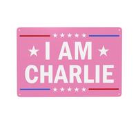 DJNGN Cartelli in metallo commemorativi Io sono Charlie Kirk Riposa in pace, eroe Charlie Kirk, cartelli in latta, 8x12 pollici, decorazione per esterni, interni, giardino, prato Y1020