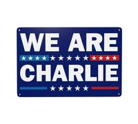 DJNGN Cartelli in metallo commemorativi Io sono Charlie Kirk Riposa in pace, eroe Charlie Kirk, cartelli in latta, 8x12 pollici, decorazione per esterni, interni, giardino, prato Y1016