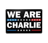 DJNGN Cartello Io sono Charlie Kirk con scritta Riposa in pace, in latta, 8x12 pollici, decorazione da parete