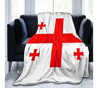 DJNGN Coperta in pile di flanella ultra morbida con bandiera georgiana Coperta da letto calda per soggiorno/camera da letto per tutte le stagioni