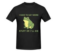 DJNGN Devo Dire Cose strane o morirò - Maglietta da Uomo con Rana