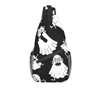 DJNGN Divertente borsa a tracolla con fantasma bianco, borsa a tracolla, zaino da trekking all'aperto per il fine settimana, adatto per uomini e donne