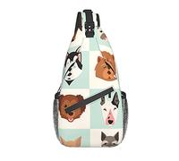 DJNGN Fun Happy Animals Borsa a tracolla con testa di cane, borsa a tracolla, zaino da trekking all'aperto per il fine settimana, adatto per uomini e donne