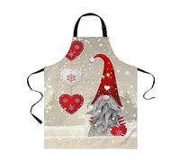 DJNGN Grembiuli per uomo donna chef con tasche gnomo natalizio amore divertente grembiuli da cucina per barbecue da cucina