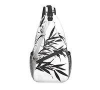 DJNGN Immagine dell'albero di bambù Borsa a tracolla per calligrafia cinese, borsa a tracolla, zaino da trekking all'aperto per il fine settimana, adatto per uomini e donne
