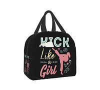 DJNGN Kick Like A Girl Borsa da pranzo per karate Taekwondo per donna Regali alla moda Borsa pieghevole semplice e moderna fai-da-te Grande, taglia unica