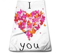 DJNGN Love Asciugamano per Bagno Casa Cucina Strofinacci,My Dear Heart Butterflies,Asciugamano per Cucinare e Cuocere,Asciugamano per Cucinare e Cuocere Rosa 27x16 Pollici