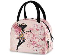 DJNGN Magic Beautiful Butterfly Flower Fairy Borsa termica riutilizzabile per il pranzo Borsa termica termica per il rientro a scuola Lavoro Picnic Viaggi Pesca Spiaggia