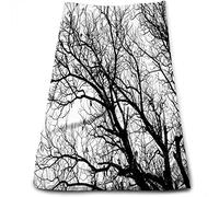 DJNGN Nature Asciugamano per Bagno Casa Cucina Strofinacci,Asciugamano per Cucinare e Cuocere,Albero Autunnale Senza Foglie,Asciugamano per Cucinare e Cuocere,Nero Bianco,15in x27in