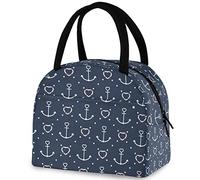 DJNGN nautiche Anello da nuoto a forma di cuore Borsa riutilizzabile per il pranzo con tasca frontale Chiusura a cerniera Borsa termica termica isolata per lavoro scolastico Picnic Viaggi Pesca Spiag