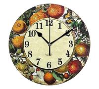 DJNGN Orologio da parete rotondo da cucina con decoro a forma di frutta Orologio da cucina shabby chic moderno con quadrante romano 24 cm