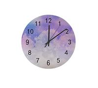 DJNGN Orologio silenzioso Orologio da parete 12" Nuvole senza ticchettio Cielo pieno di stelle Orologio a batteria Creativo Decorazioni per la casa alla moda per cucina Ufficio Scuola Soggiorno