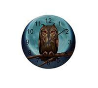 DJNGN Orologio silenzioso Orologio da parete 12" Senza ticchettio Gufo Luna Fata Orologio a batteria Creativo Decorazioni per la casa alla moda per cucina Ufficio Scuola Soggiorno