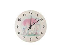 DJNGN Orologio silenzioso Orologio da parete 12" Senza ticchettio Simpatico elefante e gattino Orologio a batteria Creativo Decorazioni per la casa alla moda per cucina Ufficio Scuola Soggiorno