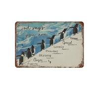 DJNGN Penguins on the Slope God Say You Are Lovely Poster Metallo Targa in metallo Giardino Garage Cucina Decor, Rustico Retro Ferro Pittura per Bar Cafe Club Bagno Outdoor Home Wall Art Decor Regali
