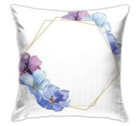 DJNGN Pillowcase Blue Purple Flax Floral Botanical Flower Wild Spring Leaf (DVD)