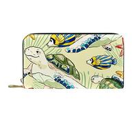 DJNGN Portafoglio da donna Portamonete da donna Portacarte Organizer Portamonete in pelle con cerniera Tartaruga Animale