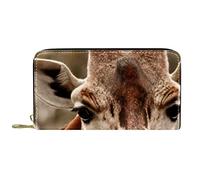 DJNGN Portafoglio Pelle Pelle Zip Borsa Lunga Testa di Giraffa Animale Zoo