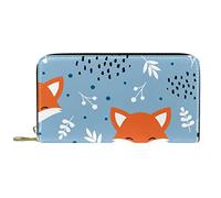 DJNGN Portafoglio per donna Pochette per donna Porta carte Organizzatore Borsa con cerniera in pelle Simpatico cartone animato Animale Hipster Modello