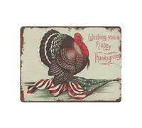 DJNGN Ringraziamento Turchia Retro Cartello in metallo Poster da parete Poster da parete per la casa Bar Cafe Bagno Cucina Garage Giardino Fattoria Man Cave Decor Regali novità