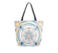 DJNGN Roma Borsa tote in tela floreale rotonda Borse per la spesa riutilizzabili Borsa per il trasporto con manici