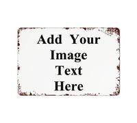 DJNGN Segni metallici personalizzati Segno di latta in alluminio impermeabile in metallo, segni personalizzati con testo fotografico per la porta all'aperto Home Wall Decor