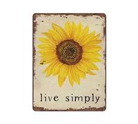 DJNGN Semplici girasoli Estate Metallo Targa in metallo Decorazione da parete Targa in alluminio Cucina Bagno Decor Retro Poster Targa per Cafe Shop Man Cave Bar Pub Garage Giardino esterno Regali