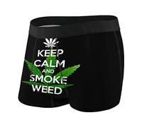 DJNGN Slip Boxer Elasticizzati Traspiranti da Uomo Keep Calm Flag Weed