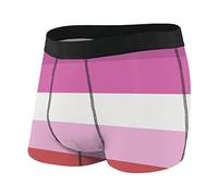 DJNGN Slip da Boxer Elasticizzati Traspiranti per Intimo da Uomo Lesbian Pride Flag