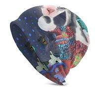 DJNGN Slouchy Beanie Hat Skull cap Funny Cat Under The Sea Baggy Warm Women Long Hip-Hop Stretch Nero