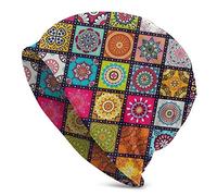 DJNGN Slouchy Beanie Hat Skull cap Mandala Baggy Warm Women Long Hip-Hop Stretch Nero