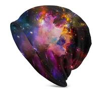 DJNGN Slouchy Beanie Hat Skull cap Universe Colorful Starry Glow Light Baggy Warm Women Long Hip-Hop Stretch Nero