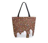 DJNGN Spruzzi colorati su borsa in tela di cioccolato gocciolante Borse per la spesa riutilizzabili Borsa per il trasporto con manici