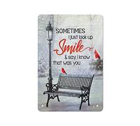 DJNGN Targa in metallo vintage a volte guardo solo in alto, sorrido e dico che eri tu