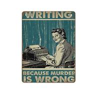 DJNGN Targa in metallo vintage con scritta perché l'omicidio è sbagliato ferro dipinto casa cucina garage uomo grotta decorazione della parete targa arte poster regalo divertente