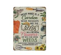 DJNGN Targa in metallo vintage la tua mente è un giardino ferro dipinto casa cucina garage uomo grotta decorazione della parete targa arte poster regalo divertente