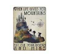 DJNGN Targa in metallo vintage Scalatori su scarpe grandi Targa in metallo Pittura in ferro Cucina Bagno Garage Bar Cafe Man Cave Wall Home Decor Art Poster Targa per esterni Regali novità