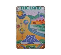DJNGN Targa in metallo vintage The Land Epcot Targa in metallo Pittura in ferro Cucina Bagno Garage Bar Cafe Man Cave Wall Home Decor Art Poster Targa per esterni Regali novità