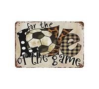 DJNGN The Love of The Soccer Game Poster Metal Tin Sign Garden Garage Kitchen Decor, Rustic Retro Iron Painting for Bar Cafe Club Bathroom Outdoor Home Wall Art Decor Regali
