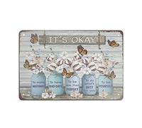 DJNGN Vasi e farfalle Retro Targa in metallo Poster in metallo Targa vintage Bar Bar Home Decor per esterni Cucina Ferro Pittura Cafe Club Man Cave Wall Plaque