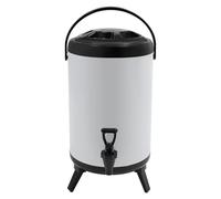DJOAIUYF Dispenser isolato per bevande, contenitore isolante da 10 l, dispenser per bevande fredde da 4 a 8 ore, in acciaio inox 110 ℃, con rubinetto a molla. Caraffa isolata, 24 x 33 cm (bianco)