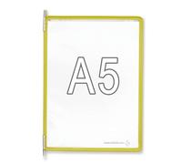 Djois, 115004 - Pivot Pocket Tarifold, formato A5, verticale, giallo, 10 pezzi, sistema di visualizzazione, pratico, durevole, made in France, ideale per ufficio, organizzazione, presentazione