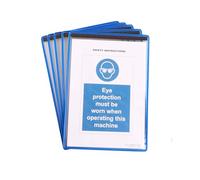 Djois, 194601 - Sacchetti magnetici Tarifold, formato A4, formato verticale, blu, 5 pezzi, rinforzati, antiriflesso, strisce magnetiche, fabbrica, ufficio, negozio, infrangibili, prodotti in Francia